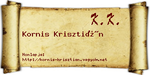 Kornis Krisztián névjegykártya